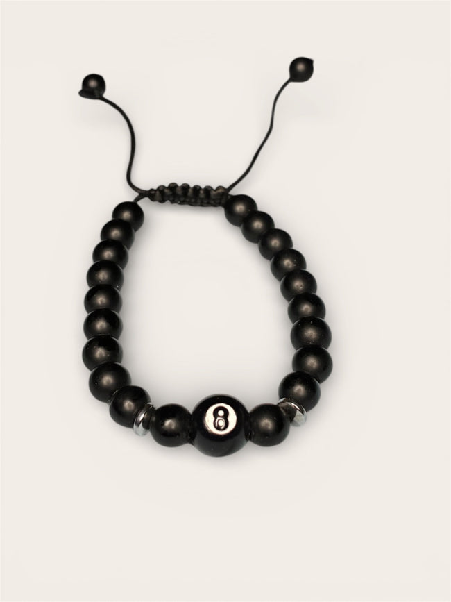 Matte Black Threaded Bracelet Main Image