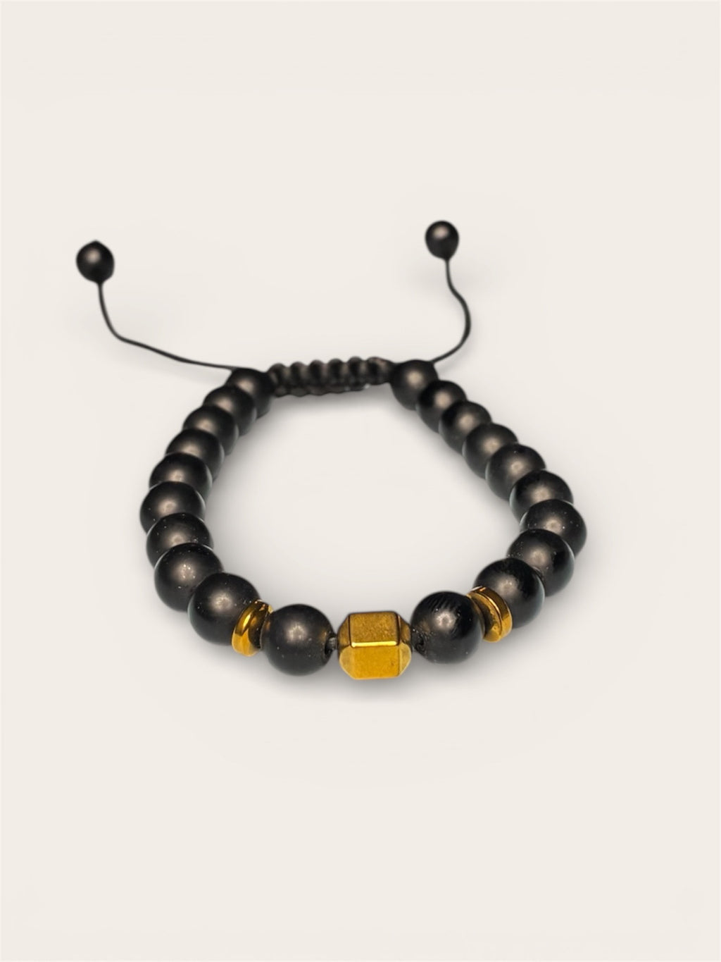 Matte Black Threaded Bracelet