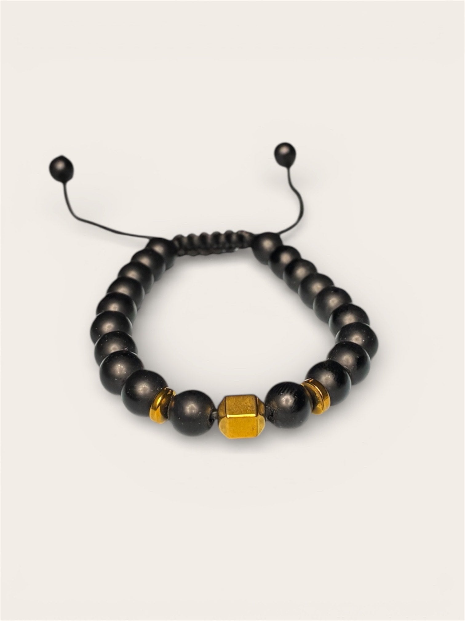 Matte Black Threaded Bracelet