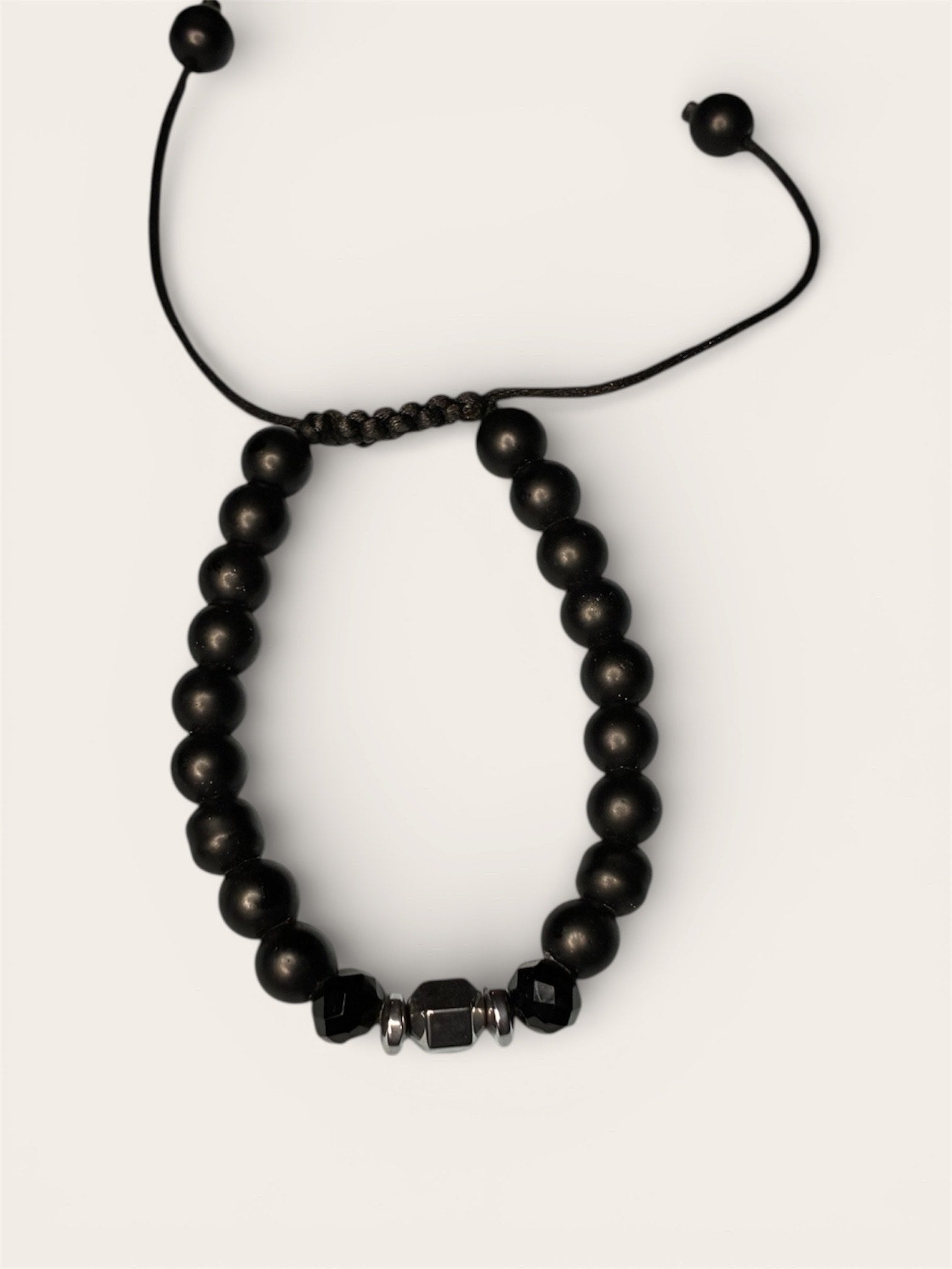 Matte Black Threaded Bracelet