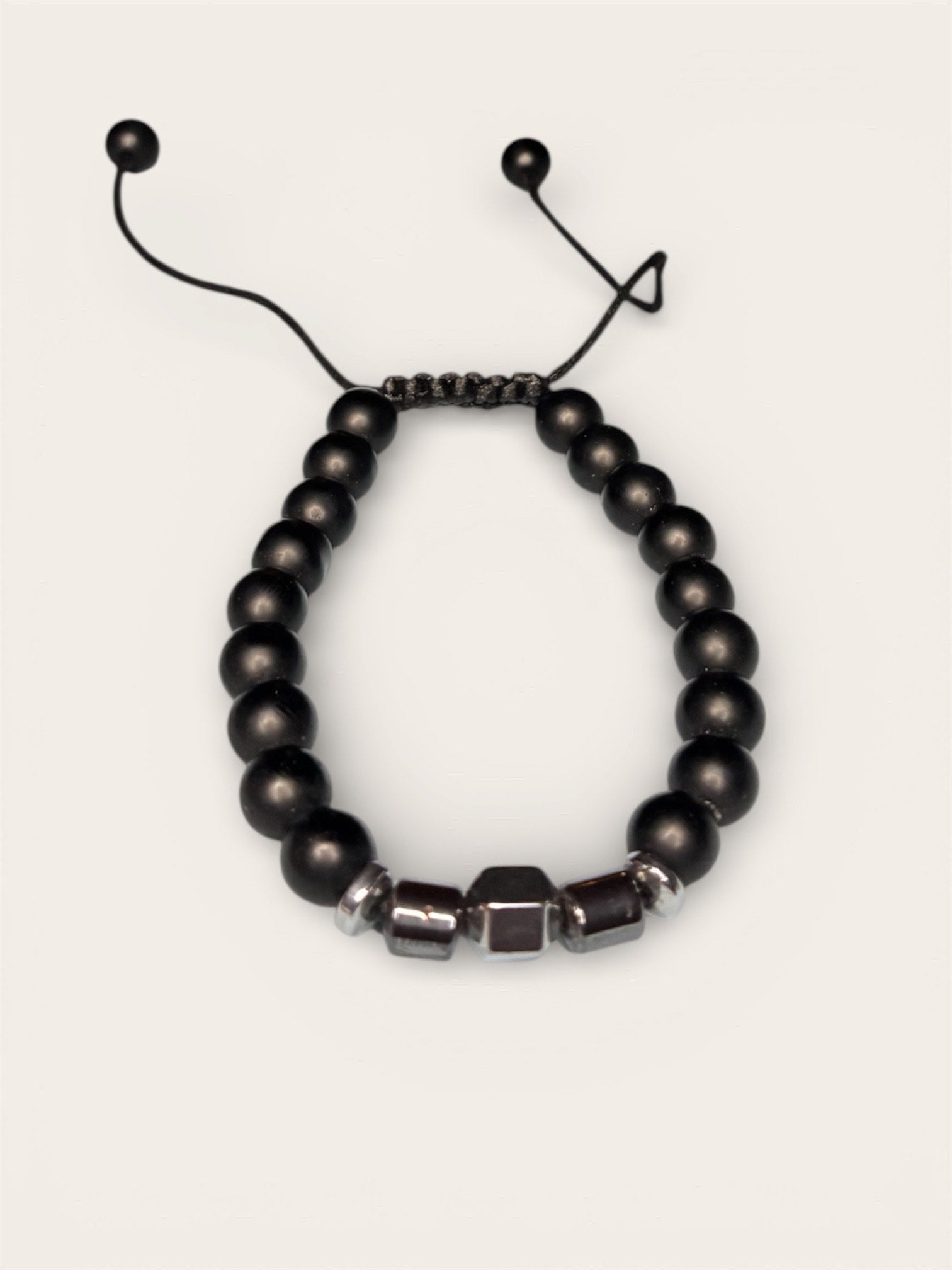 Matte Black Threaded Bracelet
