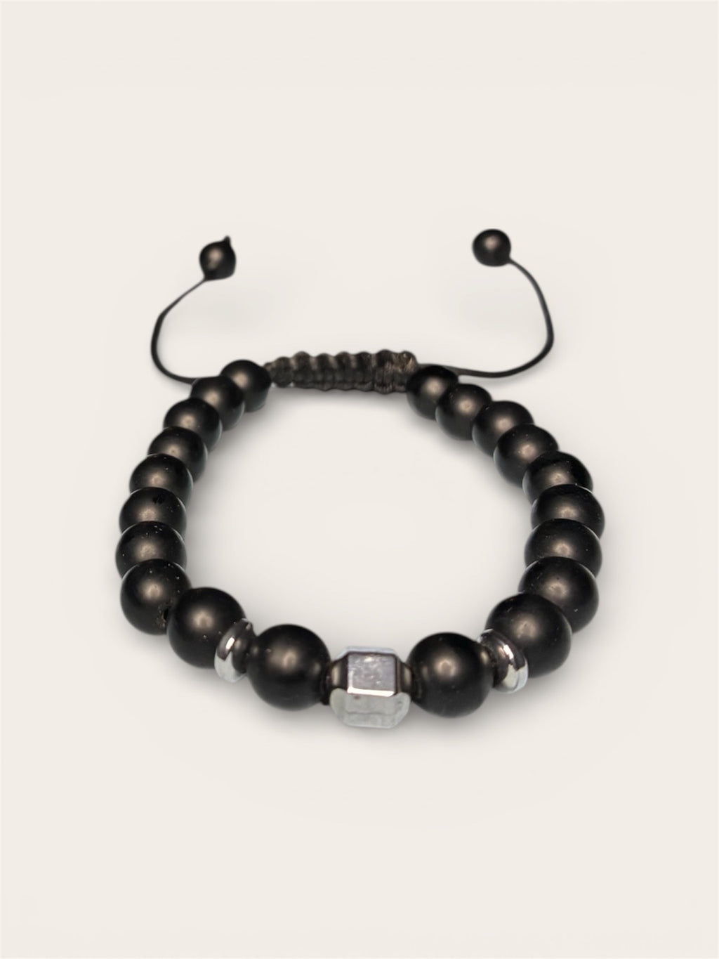 Matte Black Threaded Bracelet