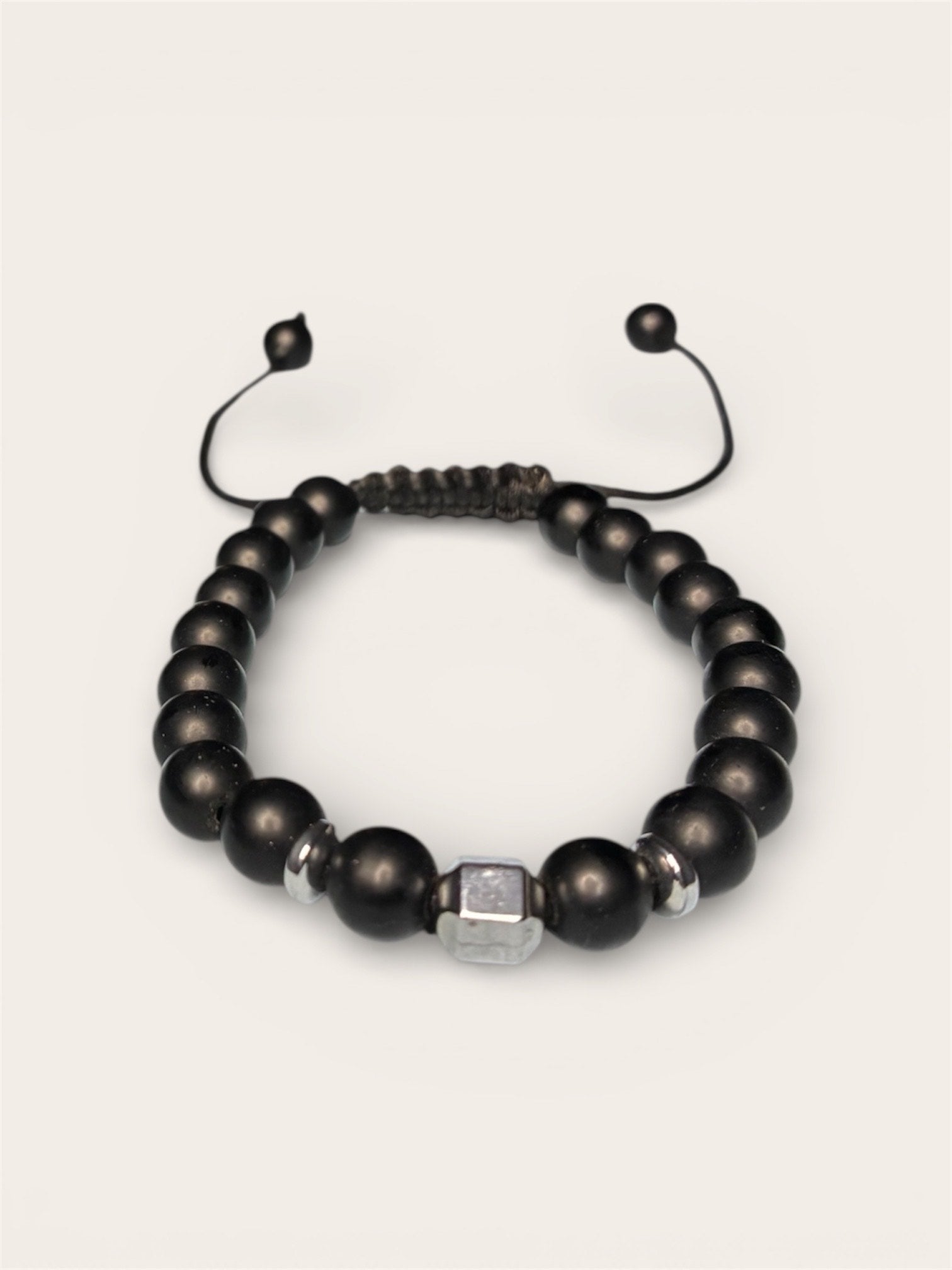 Matte Black Threaded Bracelet